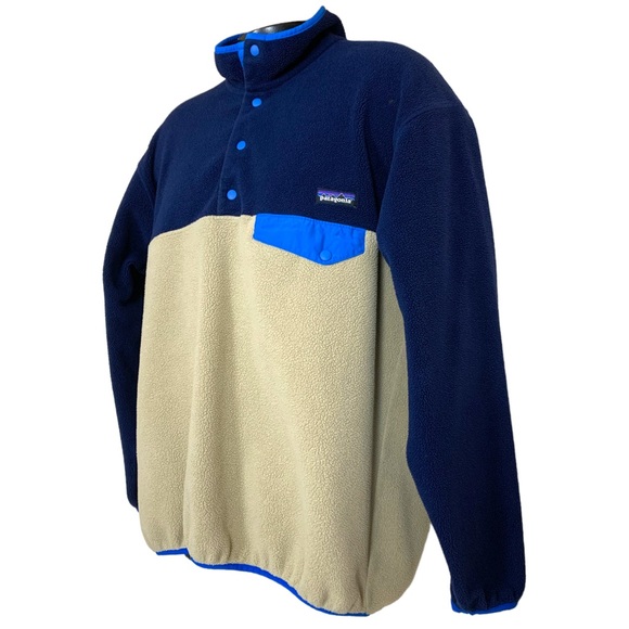 ❌SOLD❌Patagonia Synchilla Fleece Pullover Colorblock Classic Snap-T Pocket Large - Picture 3 of 15